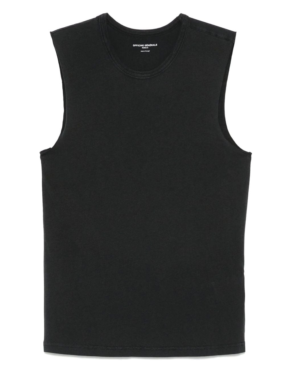 Officine Generale Black Tank Tee Pgmt Dye Lyocell Co Clothing