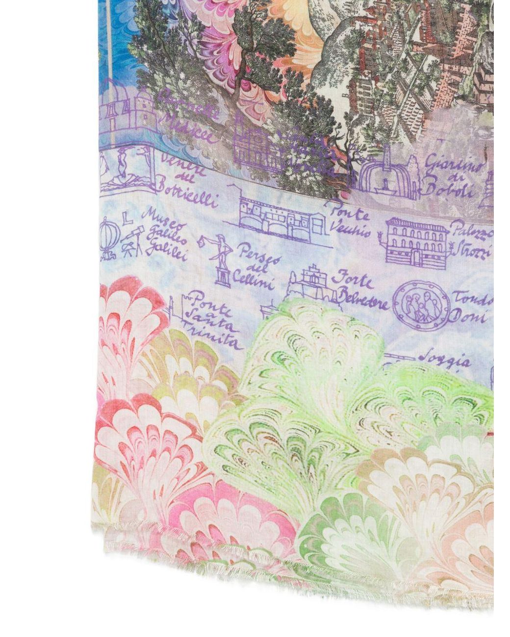 Faliero Sarti White Fiorentina Silk Blend Stole