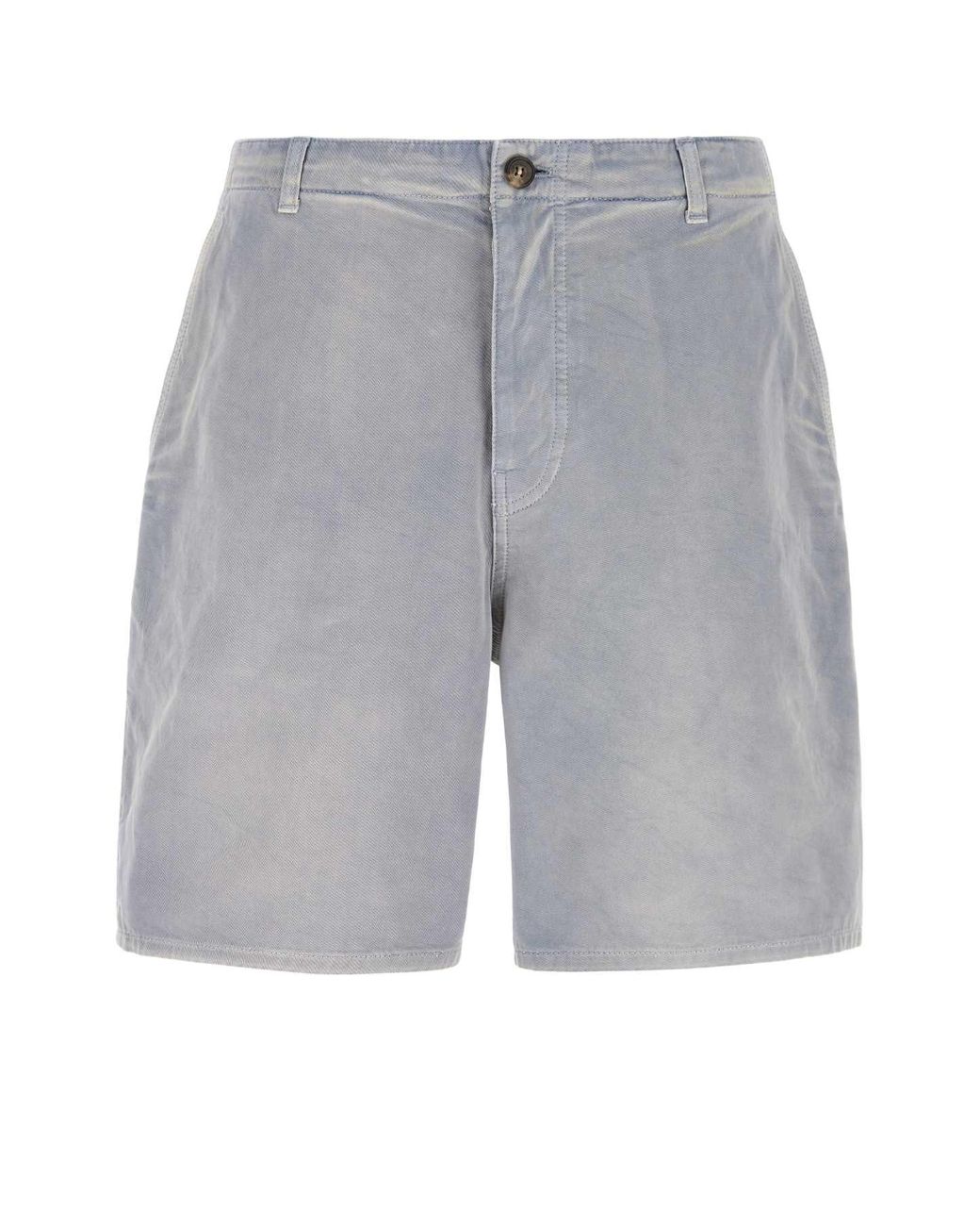 Prada Gray Powder Blue Gabardine Bermuda Shorts for men