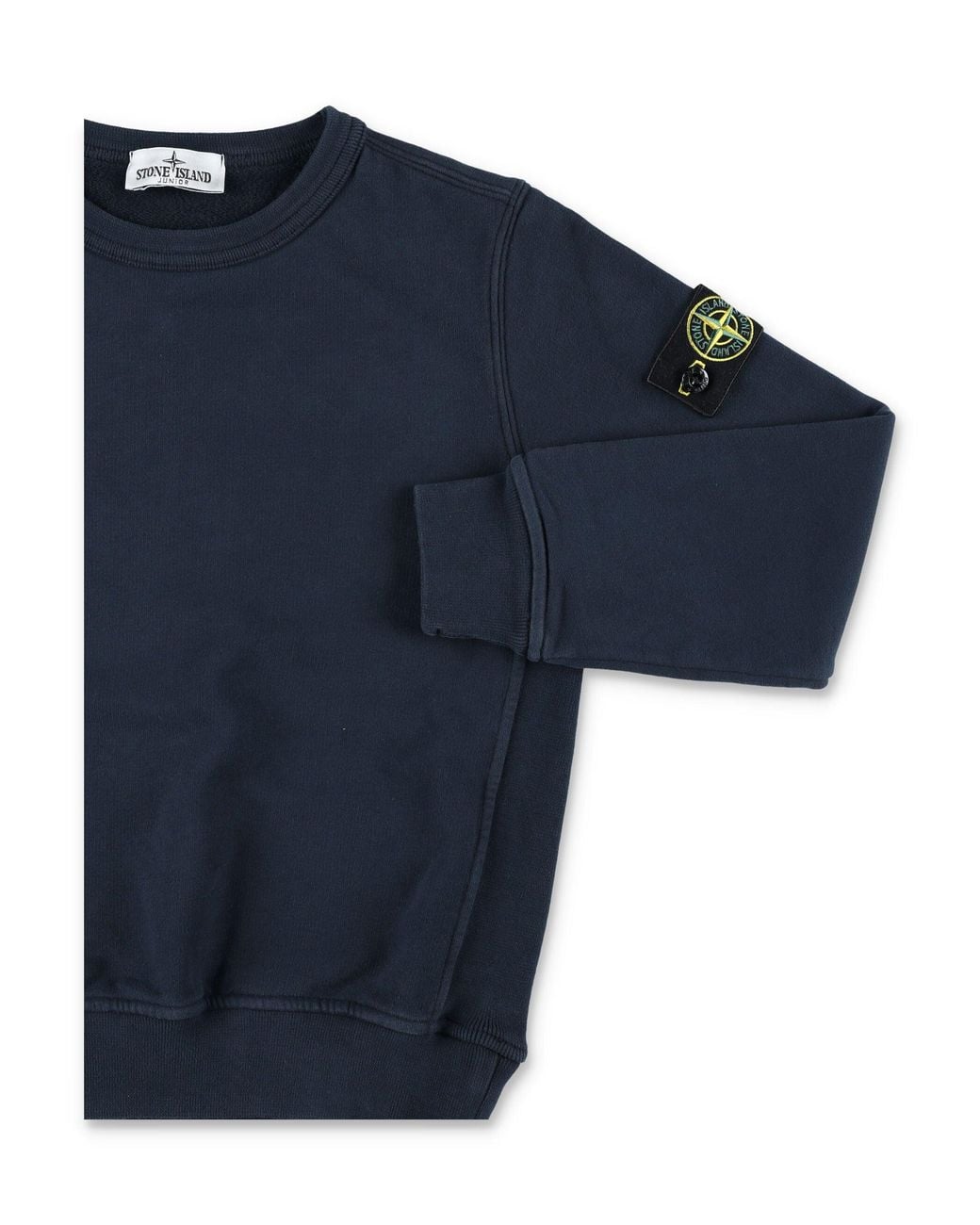 Stone Island Blue Junior Compass Badge Crew Neck Sweatshirt