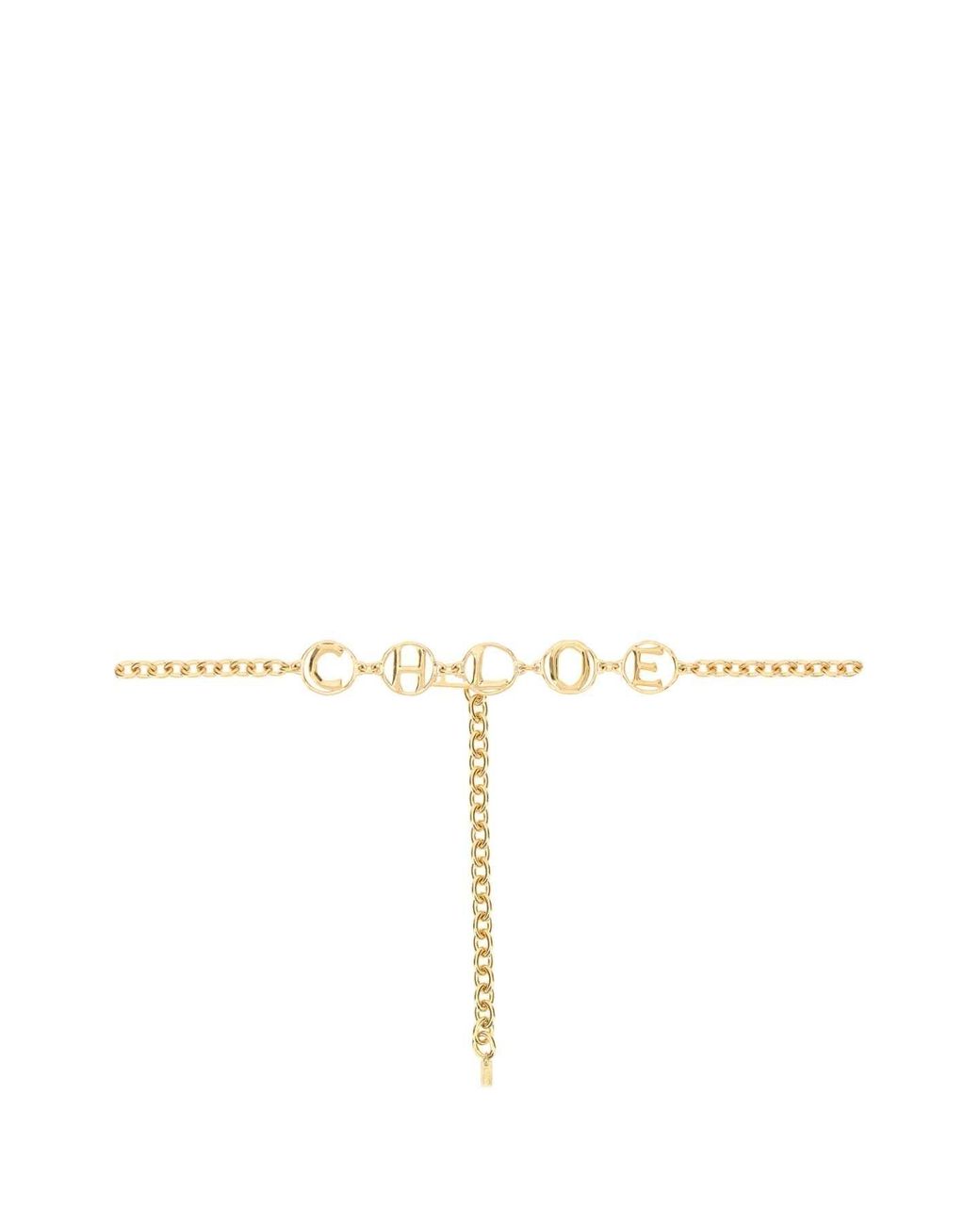 Chloé Metallic Metal Chain Script Belt