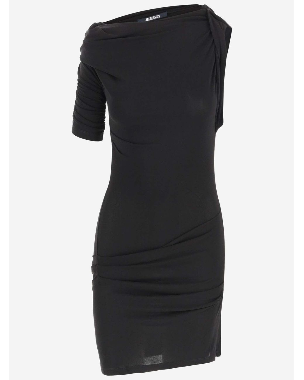 Jacquemus La Mini Robe Drapeado in het Black