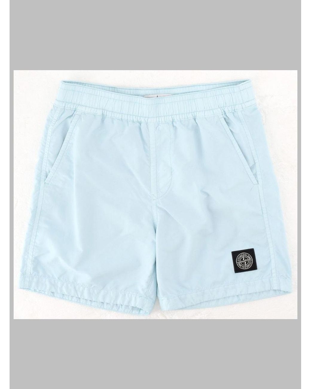 Stone Island Blue Mini Bermuda Shorts For Boys