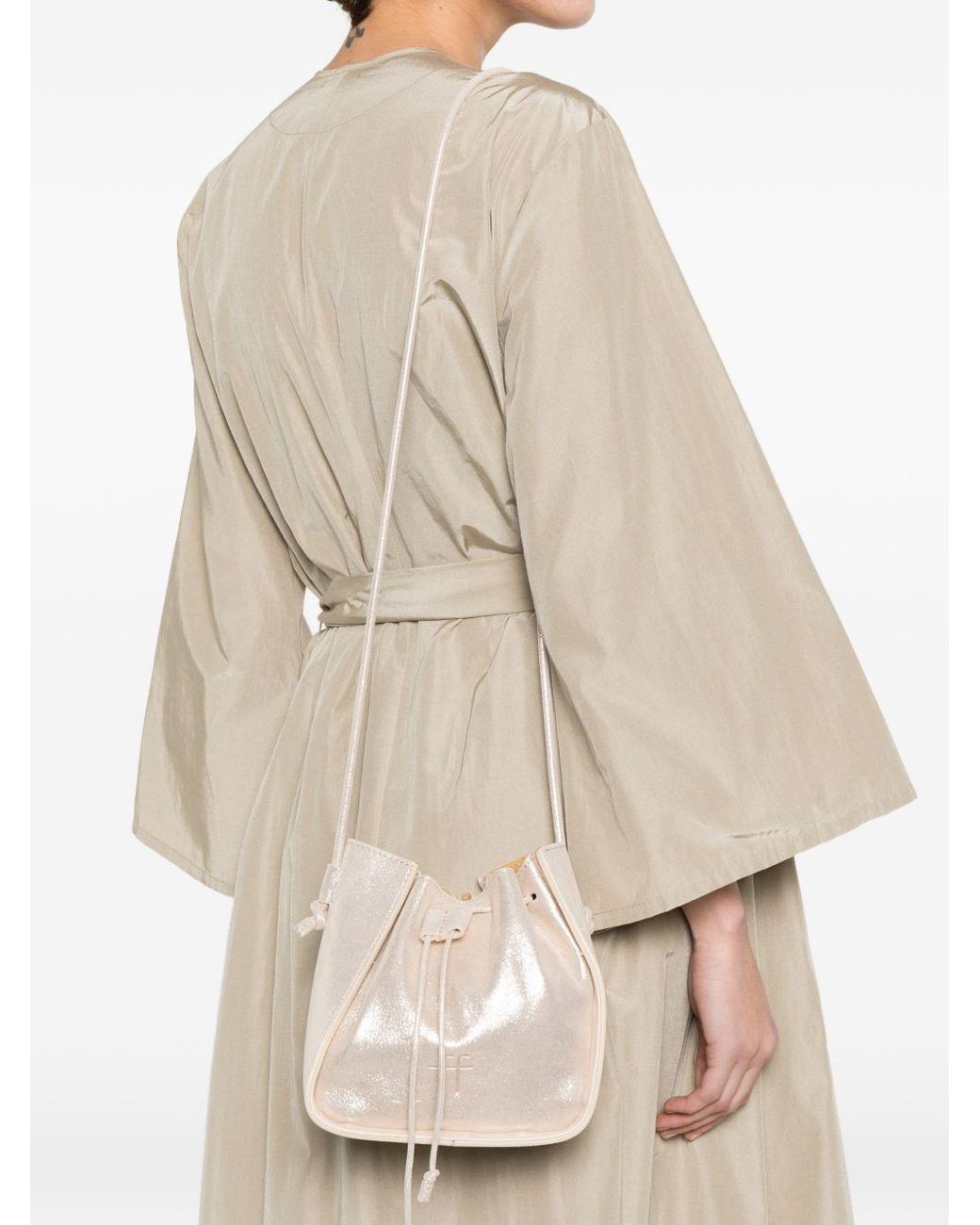 Forte_forte Natural Beuteltasche aus Leder