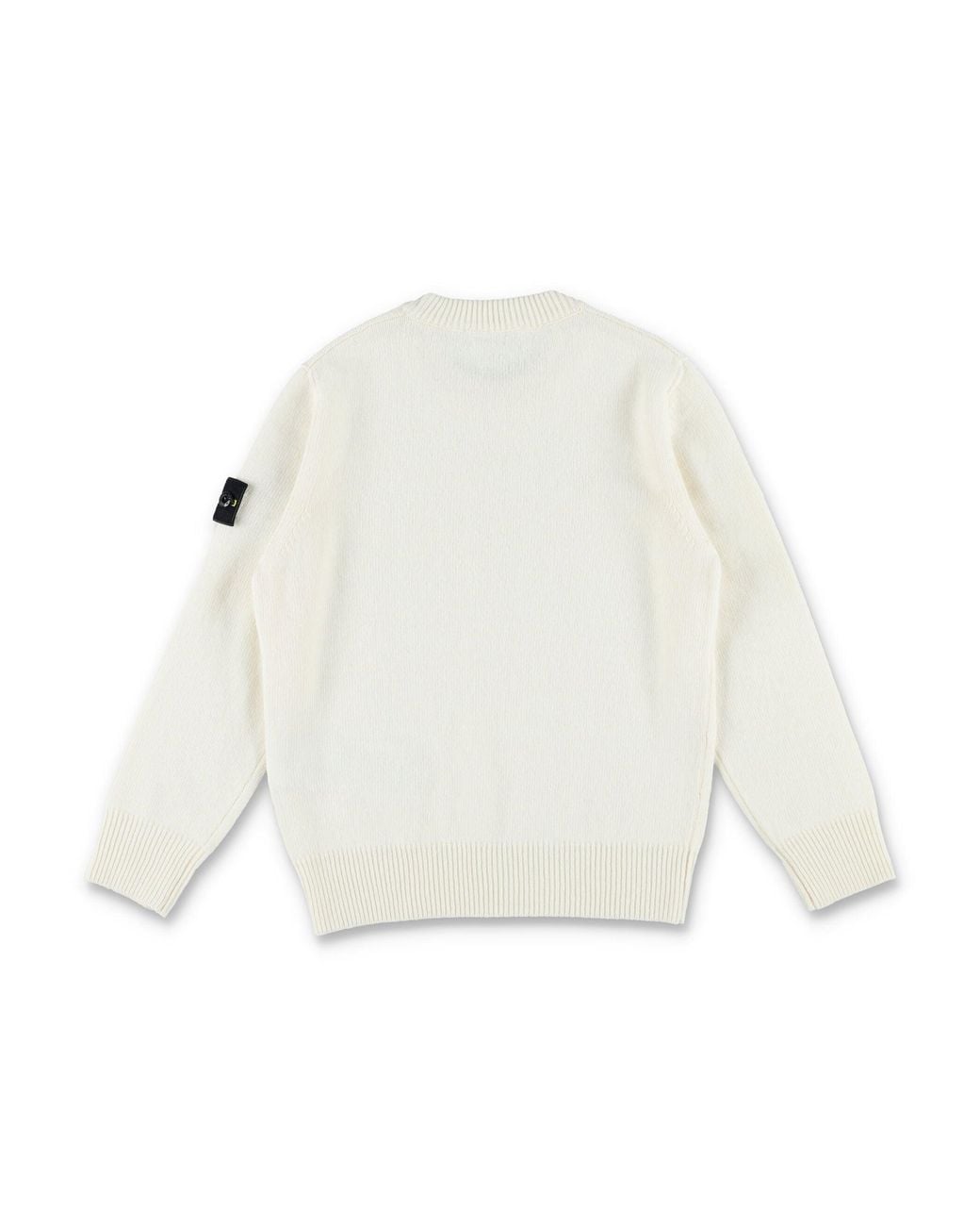 Stone Island White Boy's Wool Crewneck Sweater
