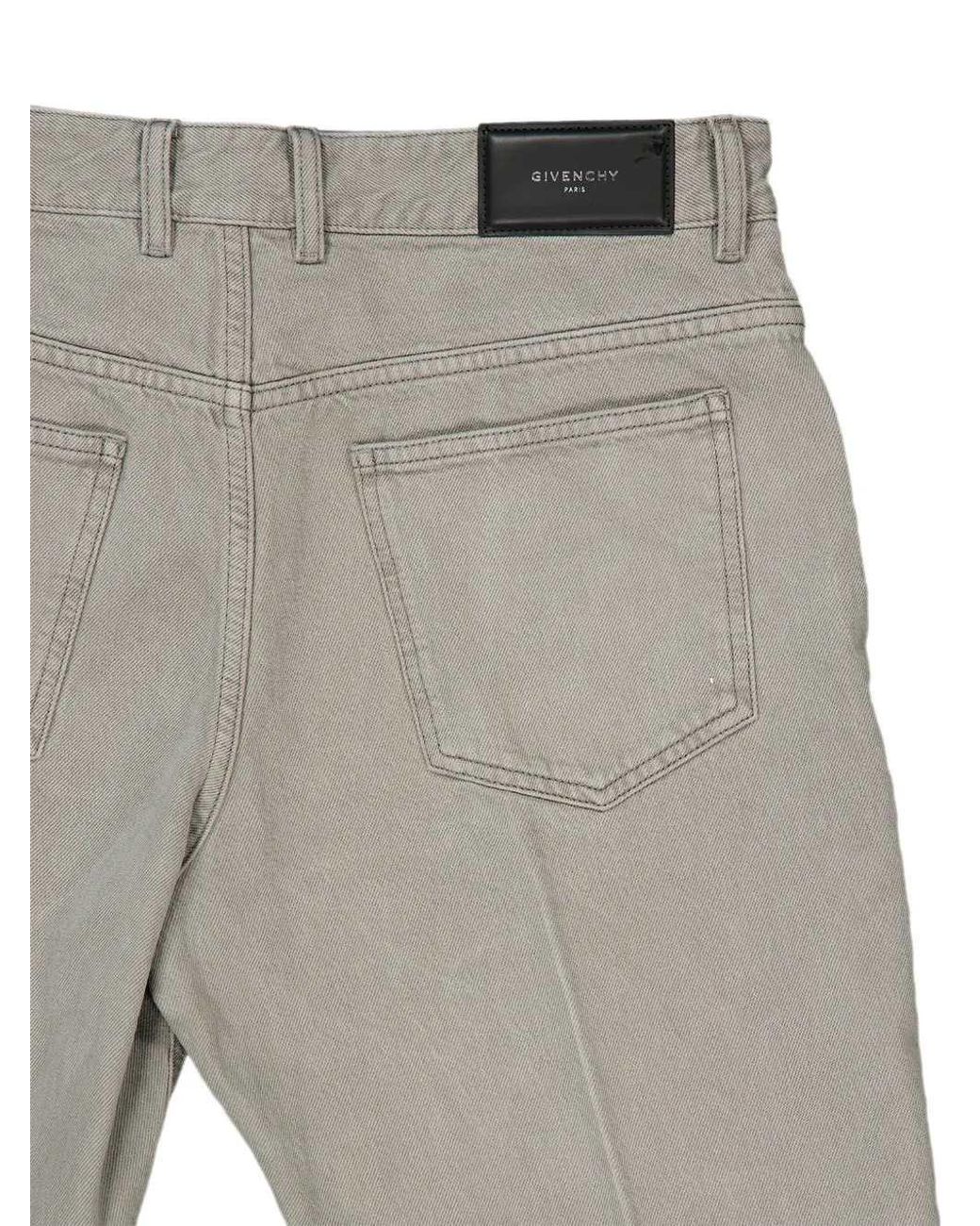 Givenchy Gray Straight-Leg Jeans With Logo