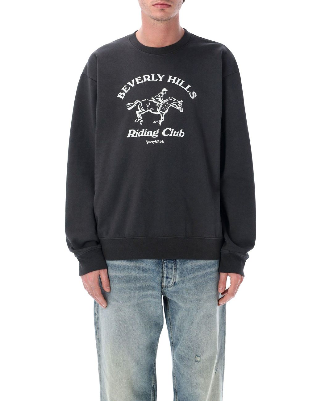 Sporty & Rich Gray Bh Riding Club Crewneck