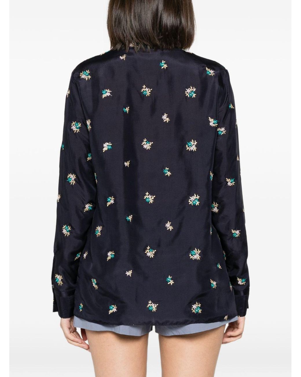 Forte_forte Blue Embroidered Silk Shirt