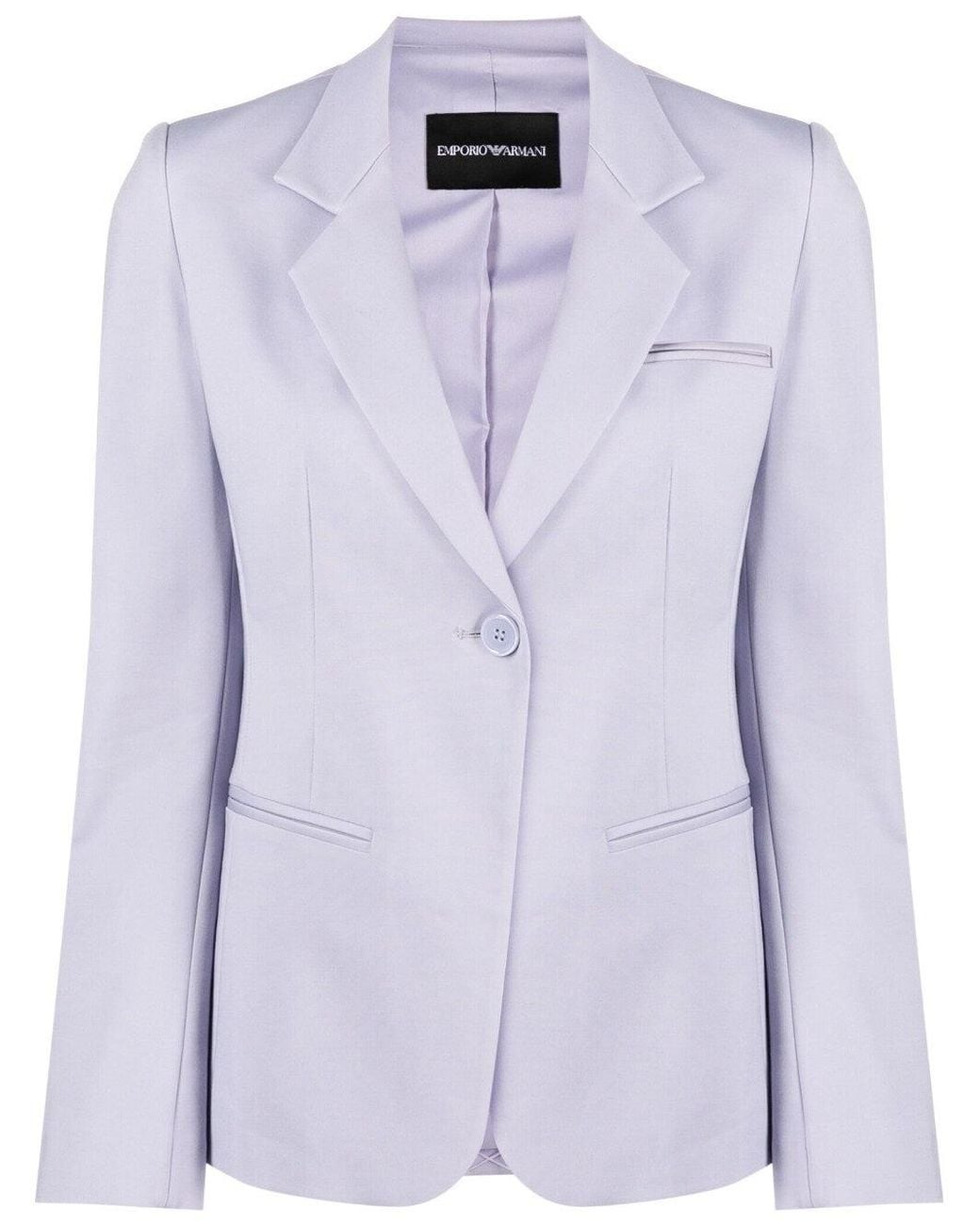 Emporio Armani Blue Cotton Single Breasted Jacket