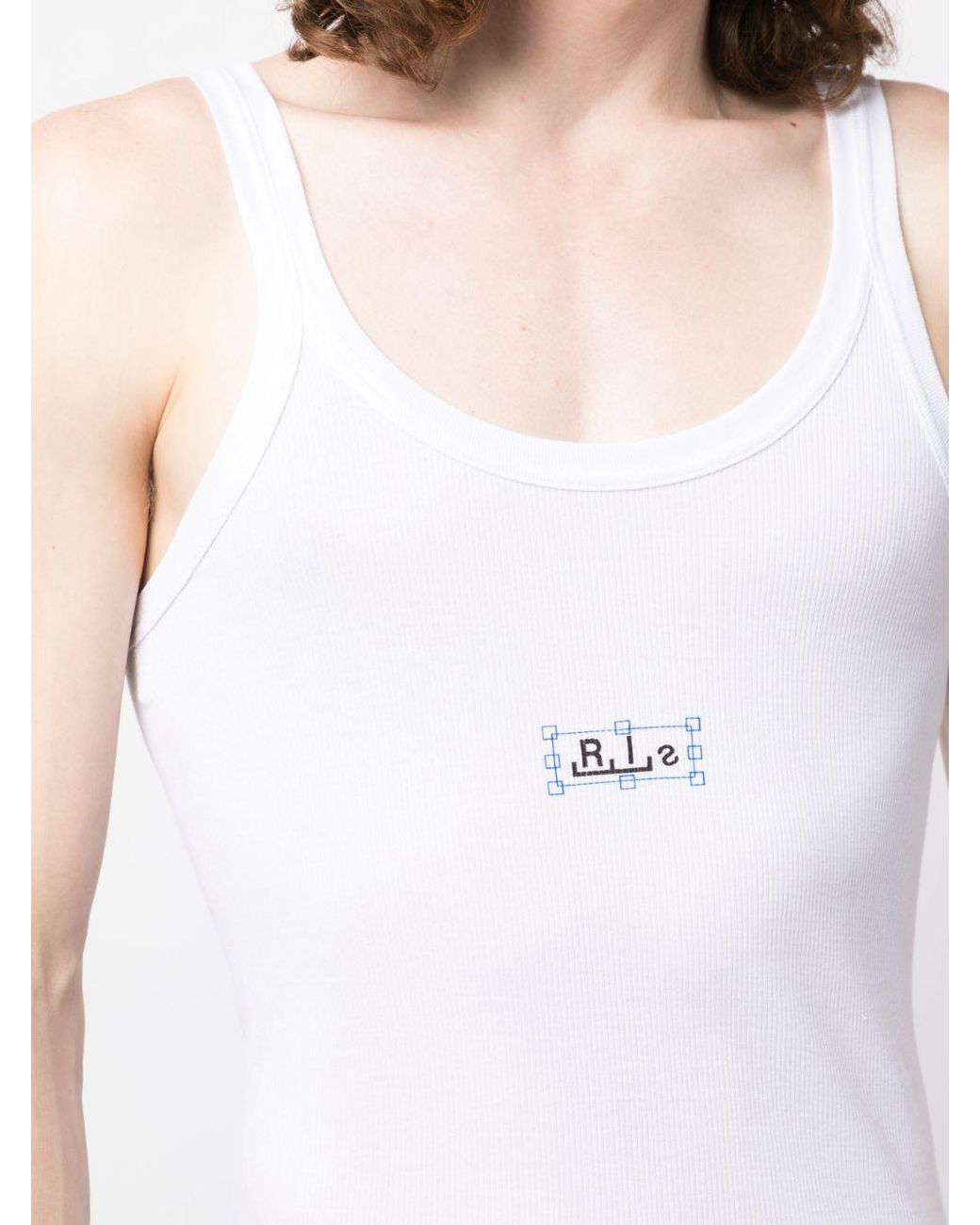 Random Identities White Logo Rib Tanktop