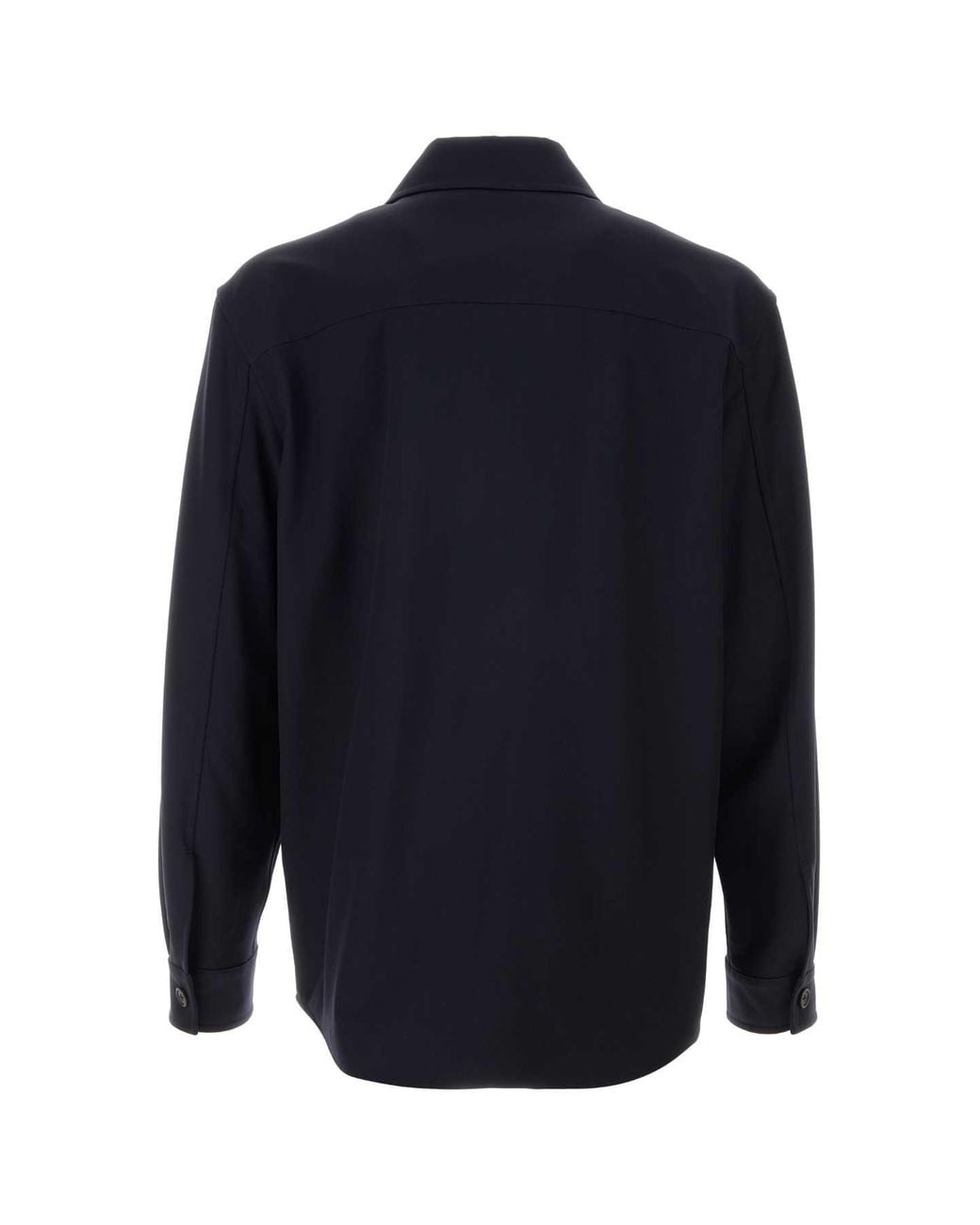 The Row Blue Midnight Wool Oslo Shirt