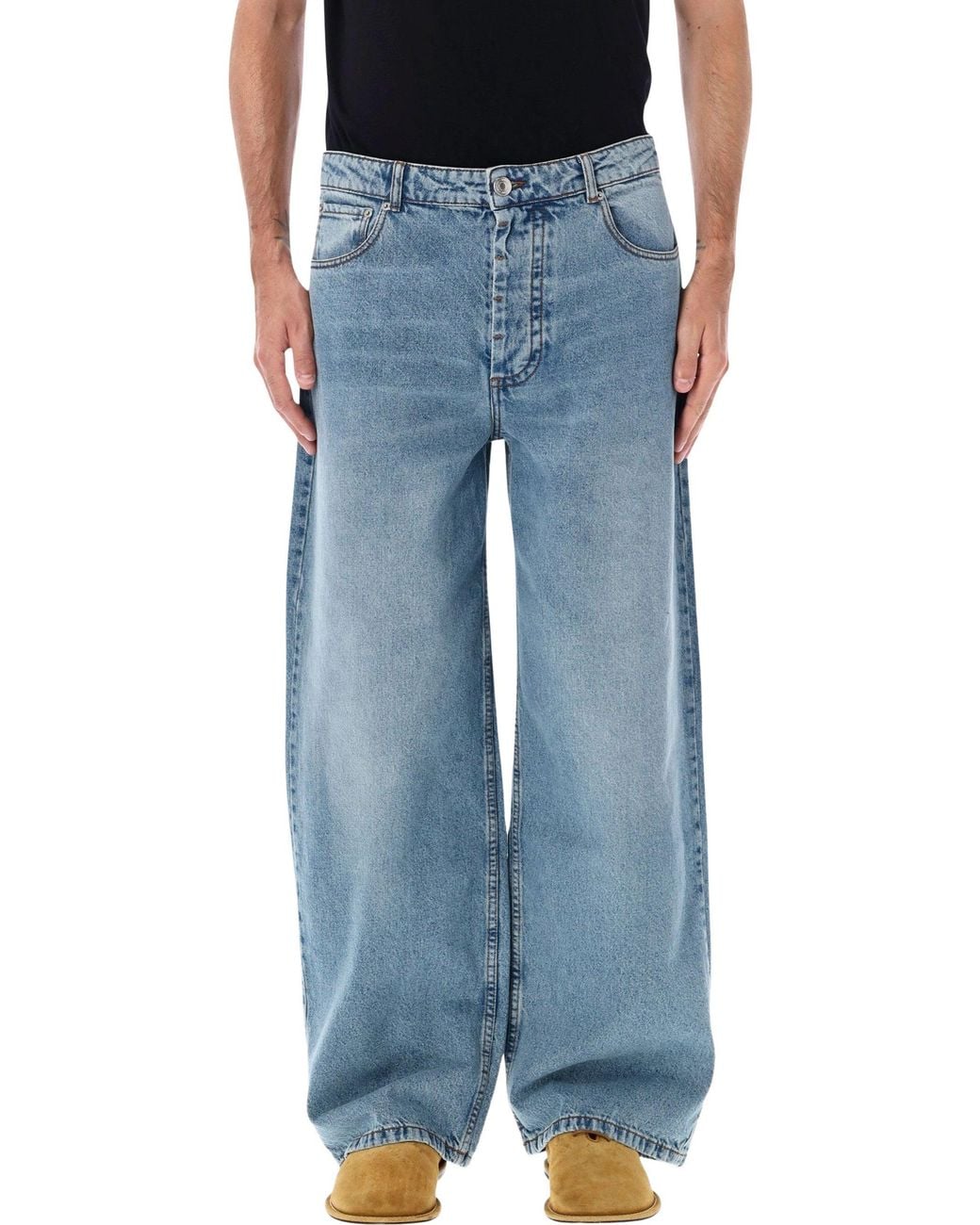 AMI Blue Baggy Fit Jeans