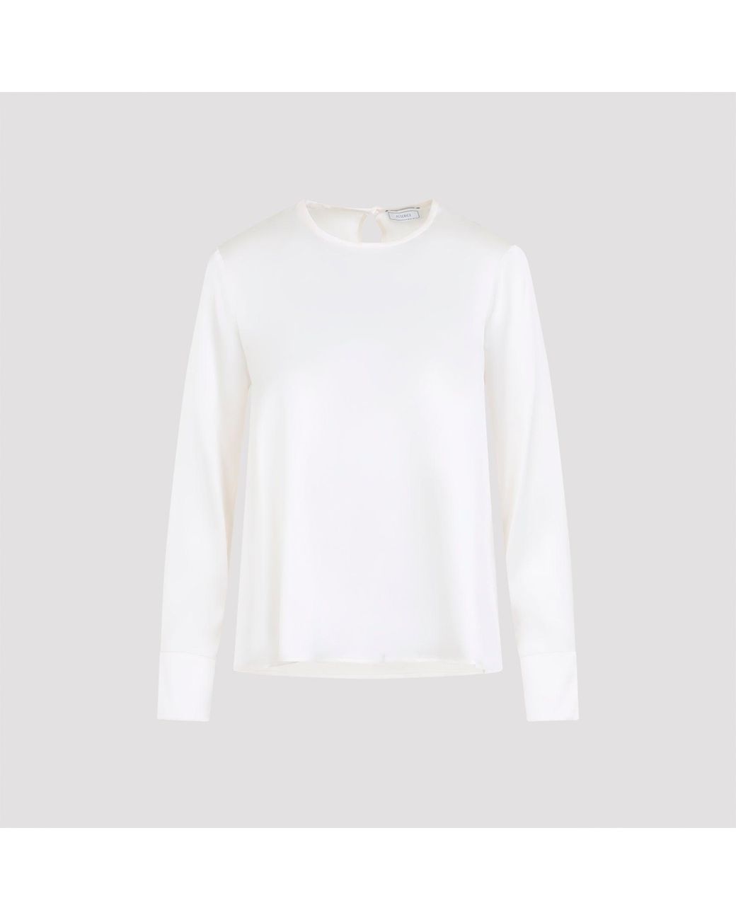 Peserico White Ghiaccio Silk Blouse