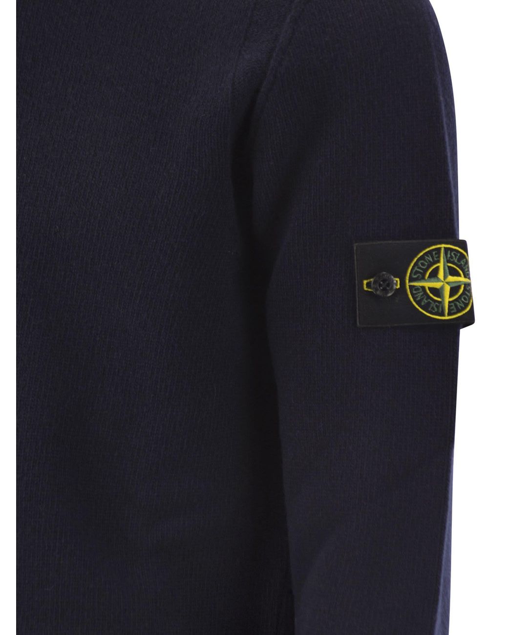 Stone Island Blue Crew-Neck Jumper With Reverse Stitch Details for men