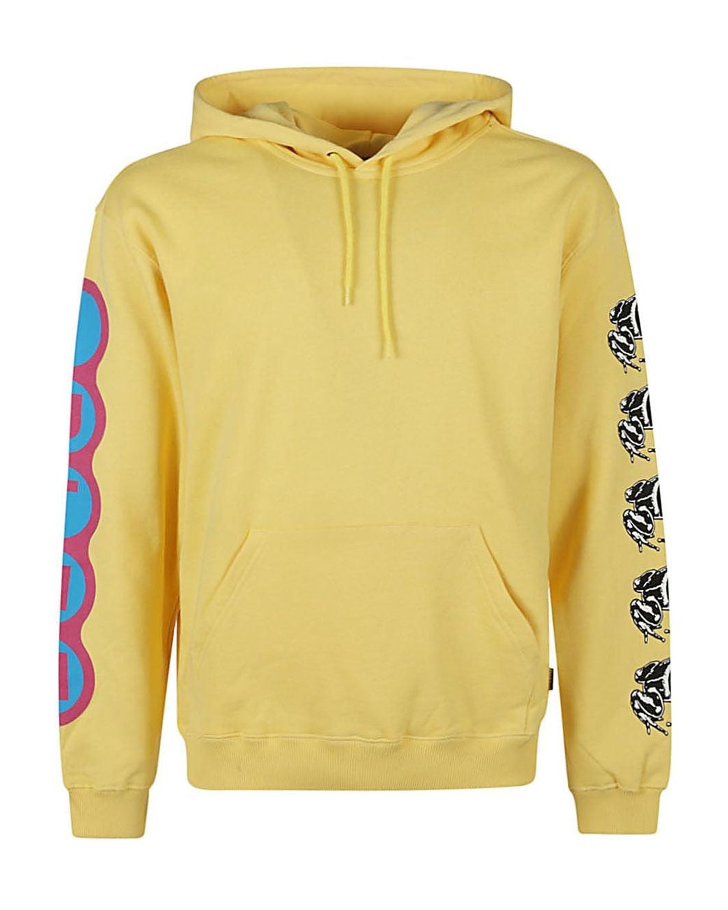 Iuter Yellow Printed Cotton Hoodie for men