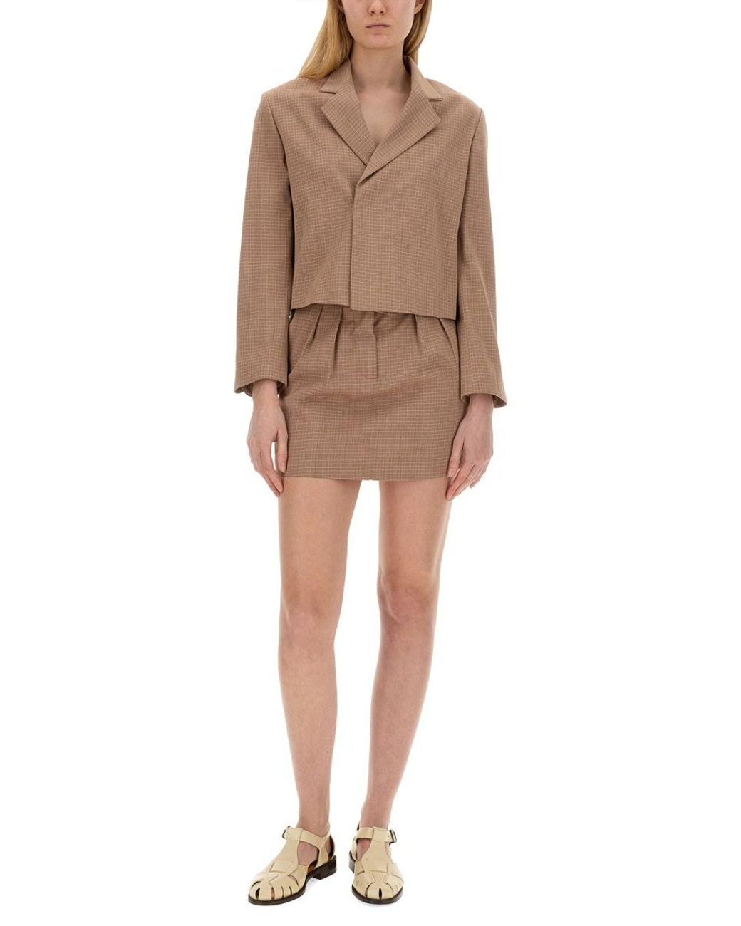 Alysi Brown Cropped Jacket