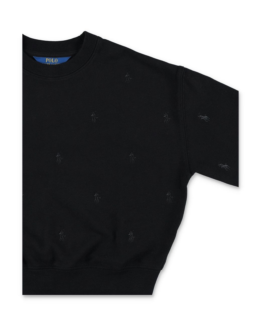 Polo Ralph Lauren Black Kids Mini Embroidered Pony Cotton Sweatshirt For Girls