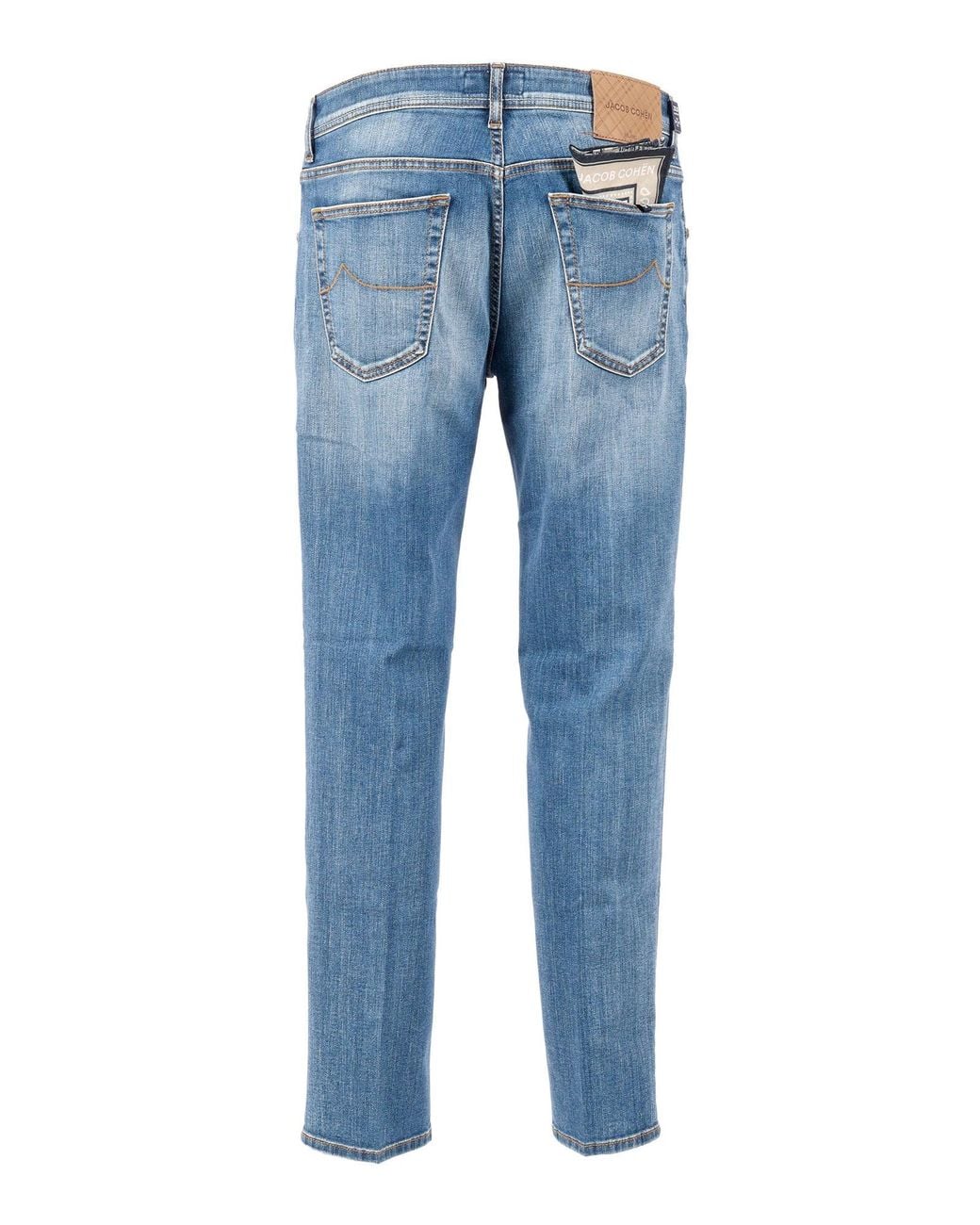 Jacob Cohen Blue Cropped Slim Fit Scott 5 Pockets Pants for men