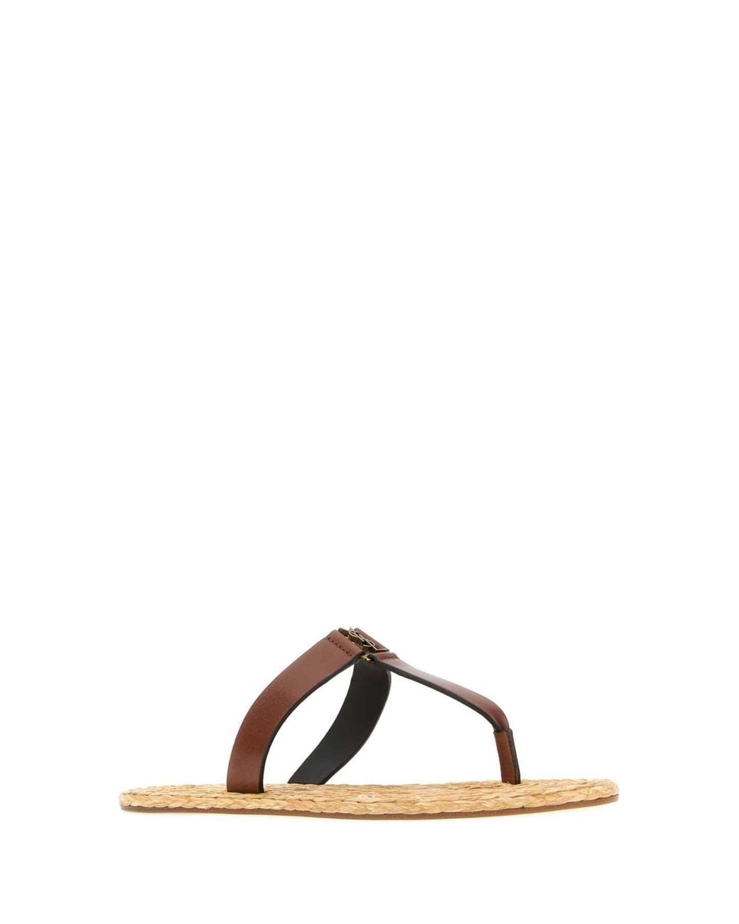 Saint Laurent Brown Braided Slippers