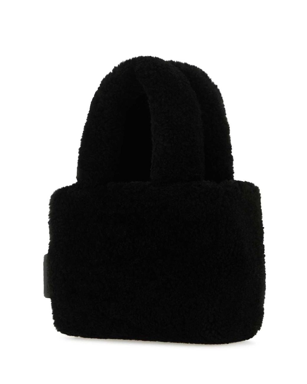 AMINA MUADDI Black Shearling Amini Giuly Handbag