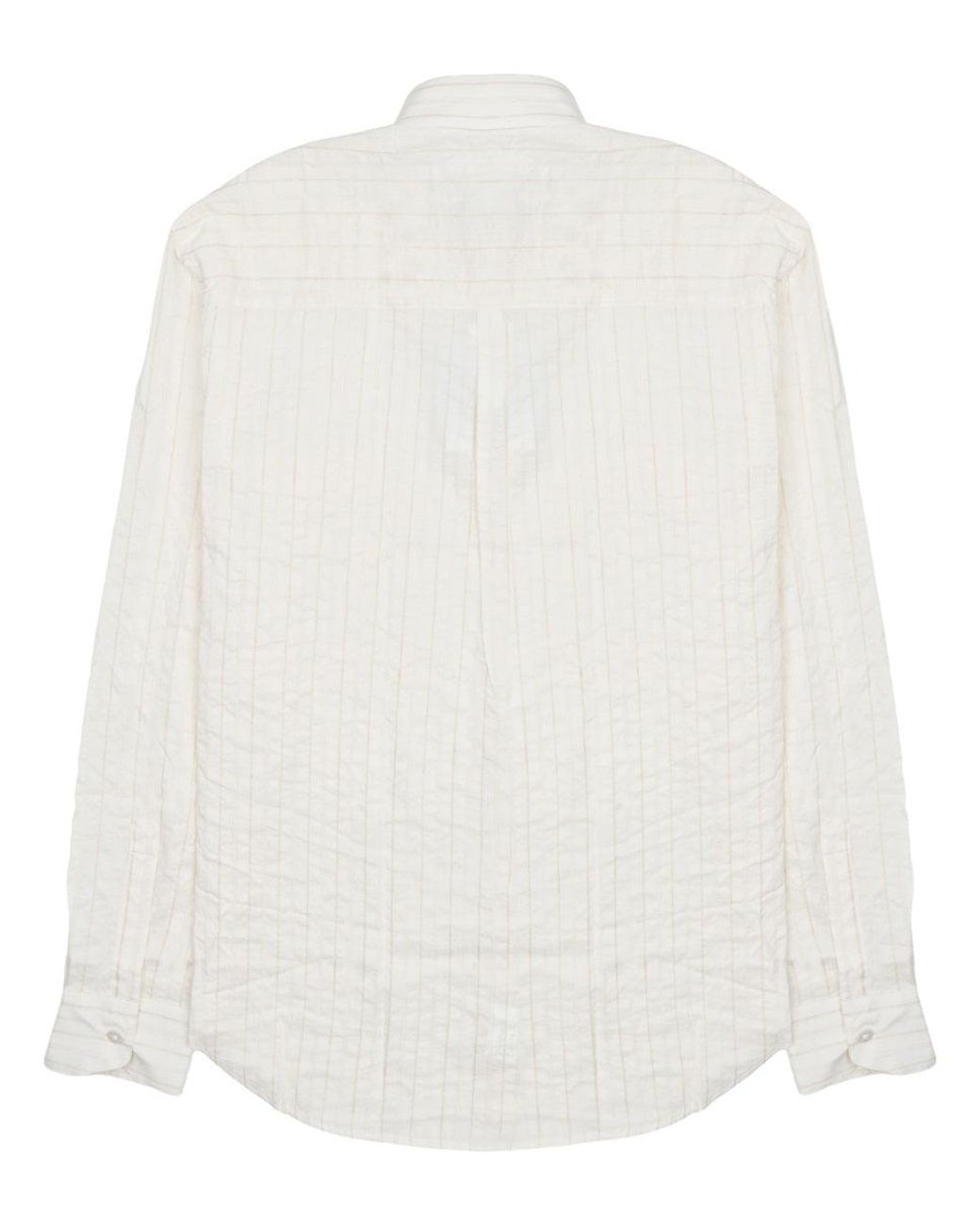 Costumein White Striped Button-Up Shirt for men