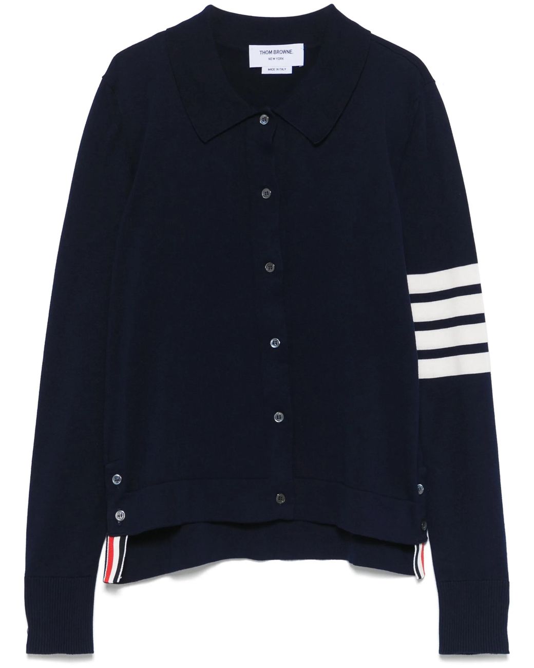 Thom Browne Blue 4 Bar Stripes Jersey Polo Shirt
