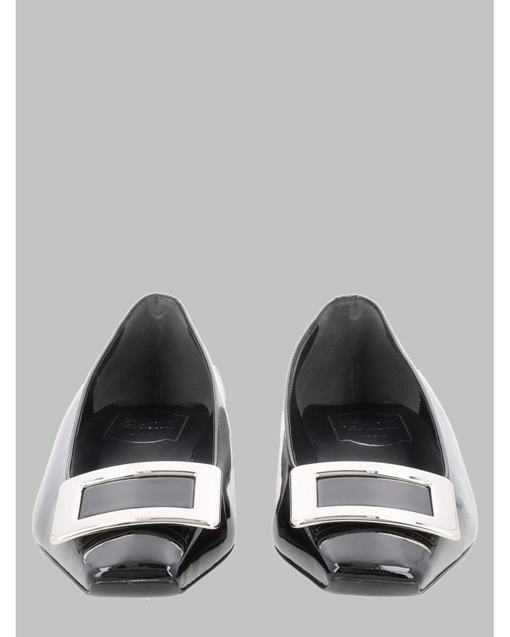 Roger Vivier Gray Ballerina Belle Vivier Patent Leather