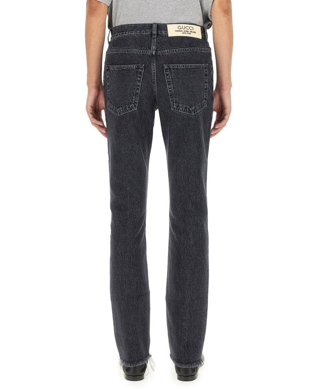 Gucci Blue Denim Pants With Label for men