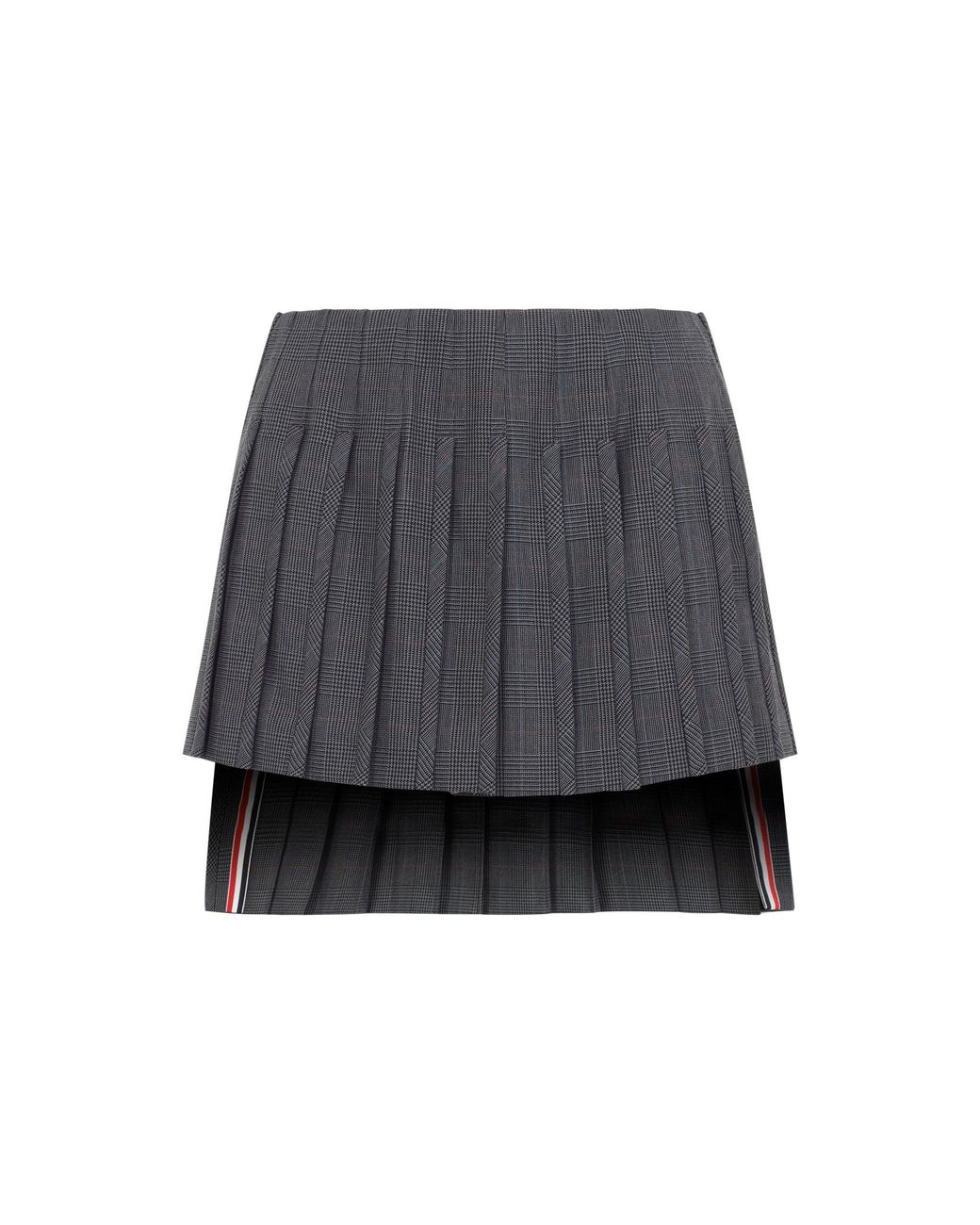 Thom Browne Black Low Rise Mini Narrow Pleated Skirt