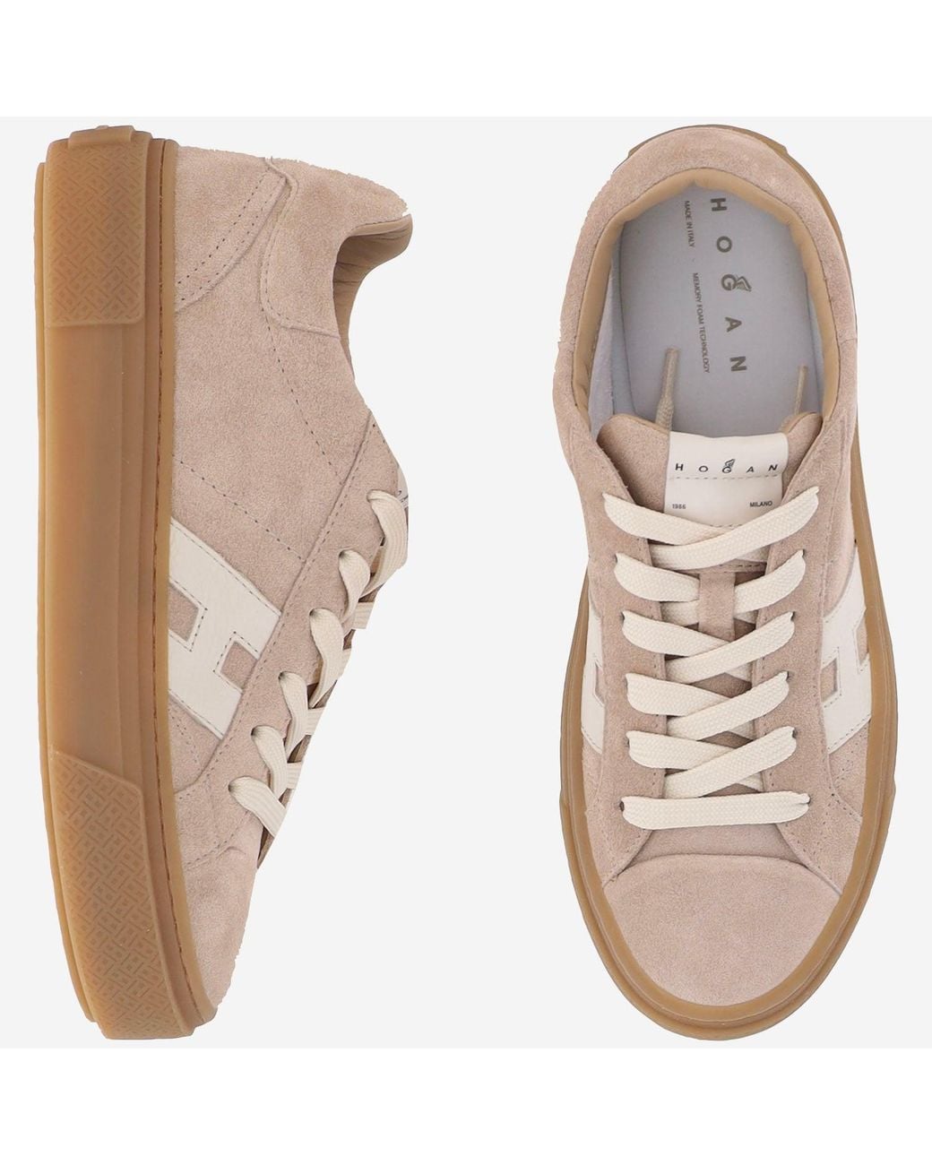 Hogan Brown Suede Sneakers With Logo