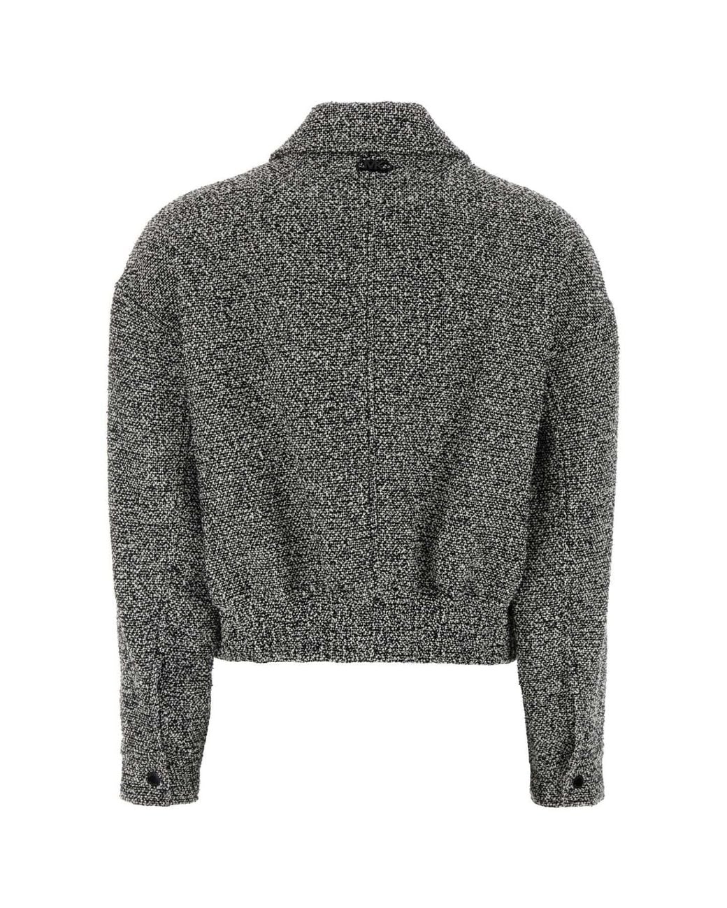 MICHAEL Michael Kors Gray Two-Tone Tweed Bomber Jacket