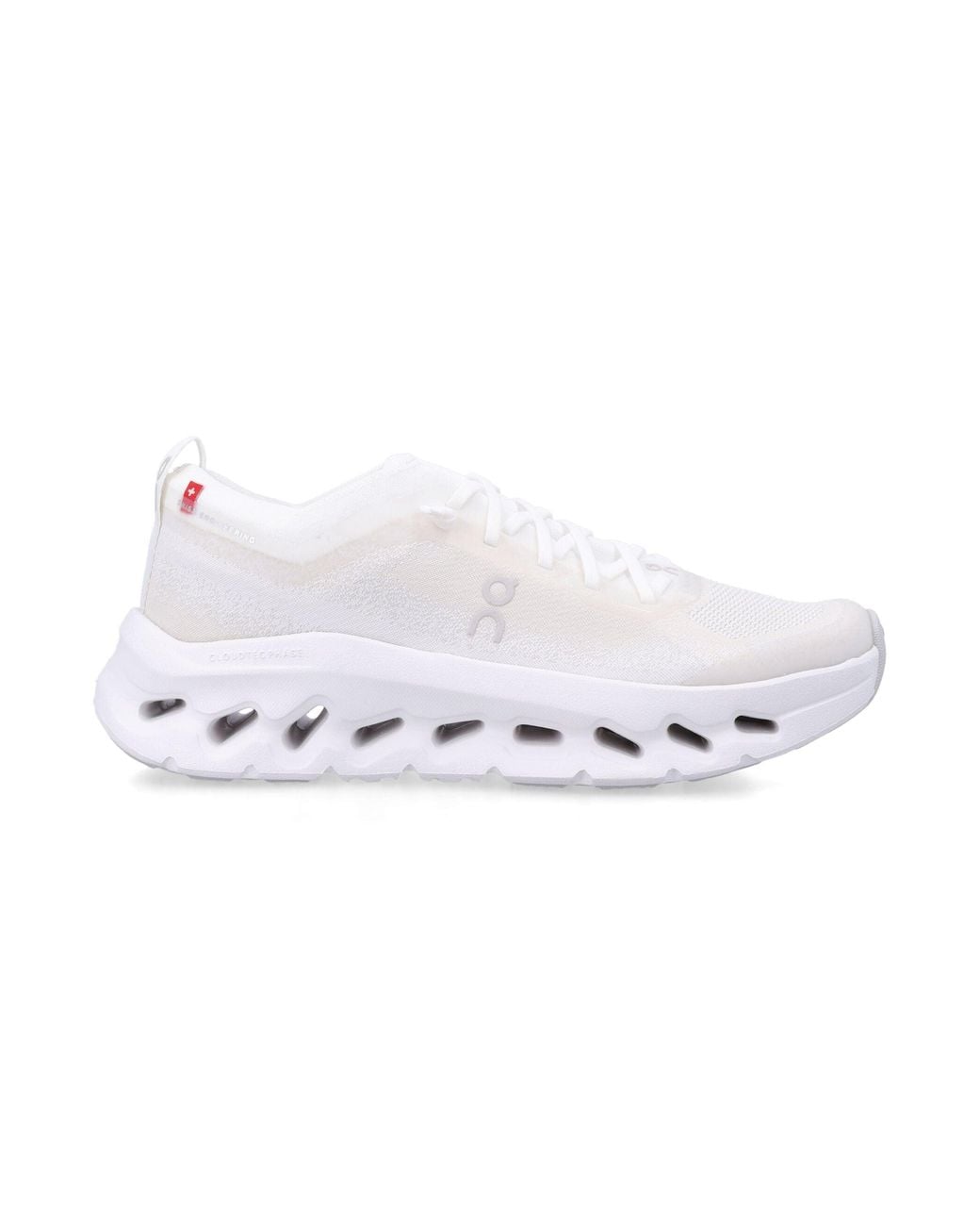 On Shoes White Cloudtilt Moon Low-Profile Fabric Sneakers
