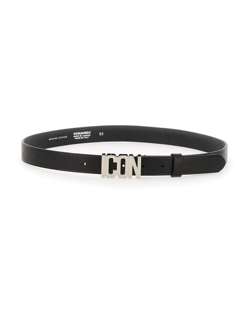 DSquared² Black Leather Belt