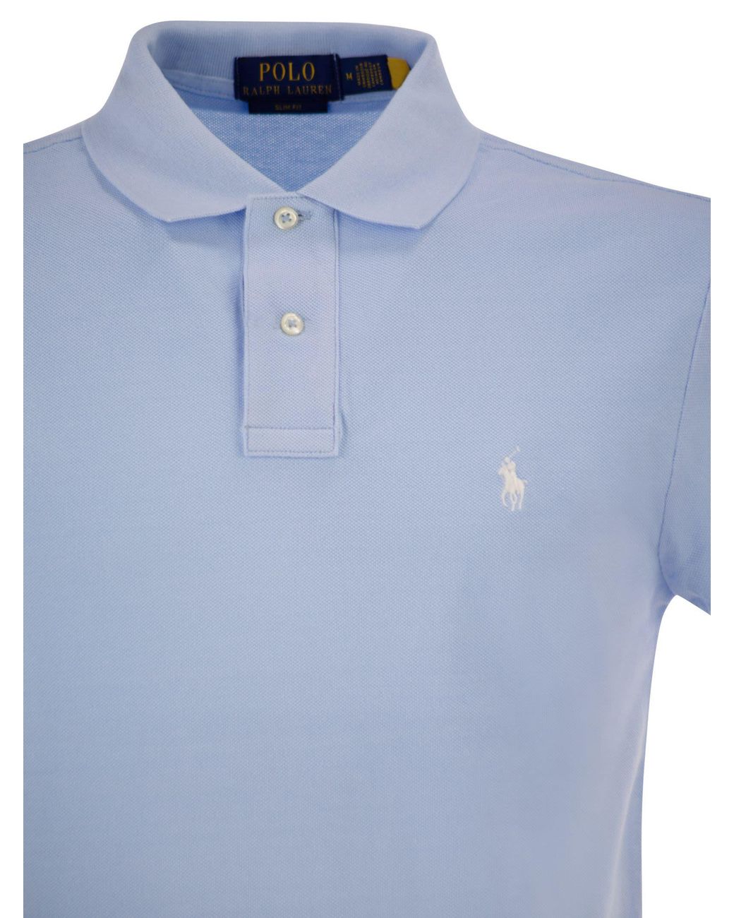 Polo Ralph Lauren Blue Slim Fit Mesh Polo Shirt