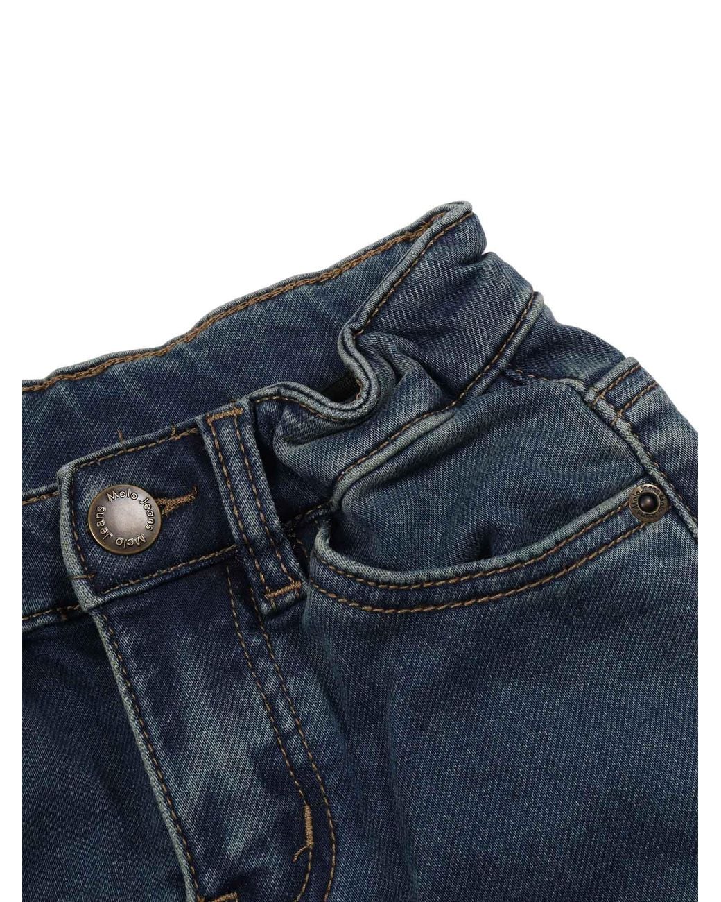 Molo Blue Solo Woven Pants Cotton Polyester Elastane