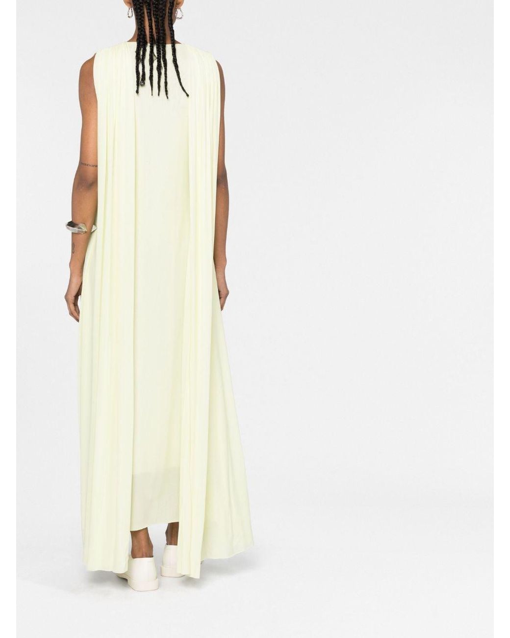 Jil Sander Gedrapeerde Maxi-Jurk in het Yellow