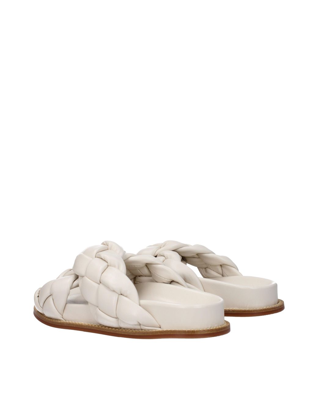 Fabiana Filippi White Braided Slide Sandals