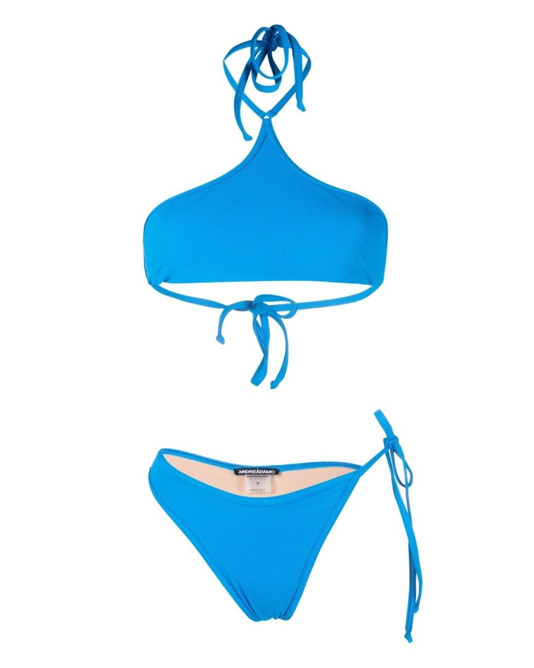 ANDREADAMO Ribgebreide Bikini in het Blue