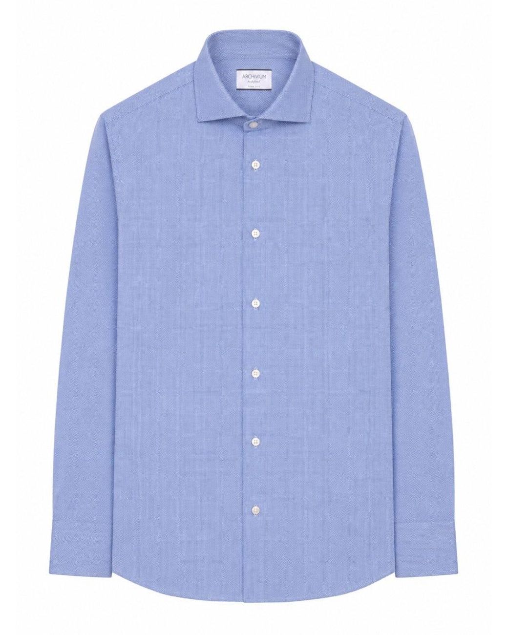 ARCHIVIUM BE UPDATED Blue Stylish Mini Shirt For Ss26 for men