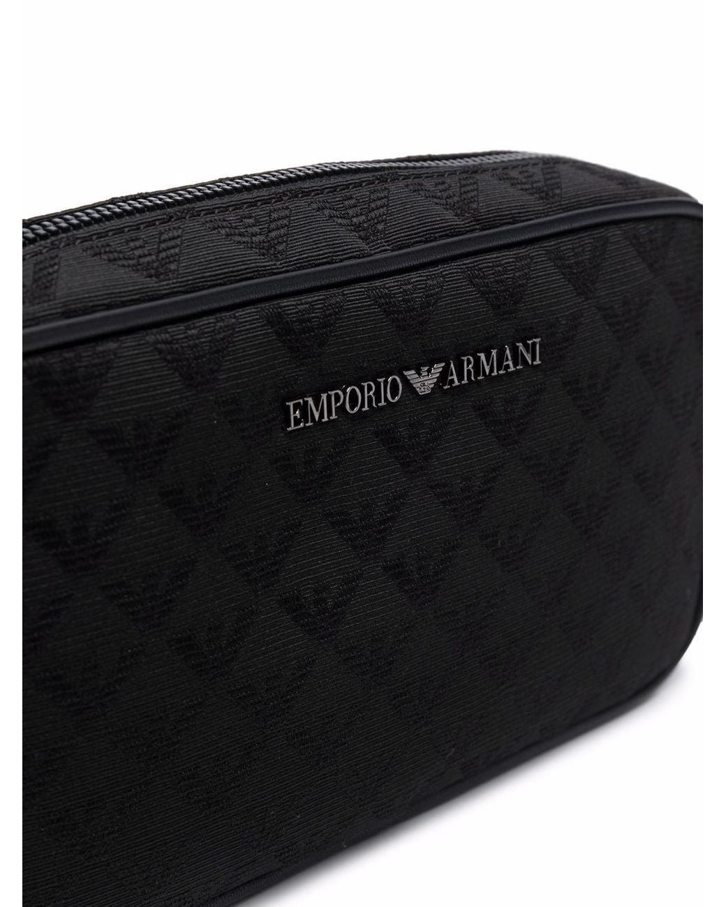 Emporio Armani Black Allover Logo Beauty Case