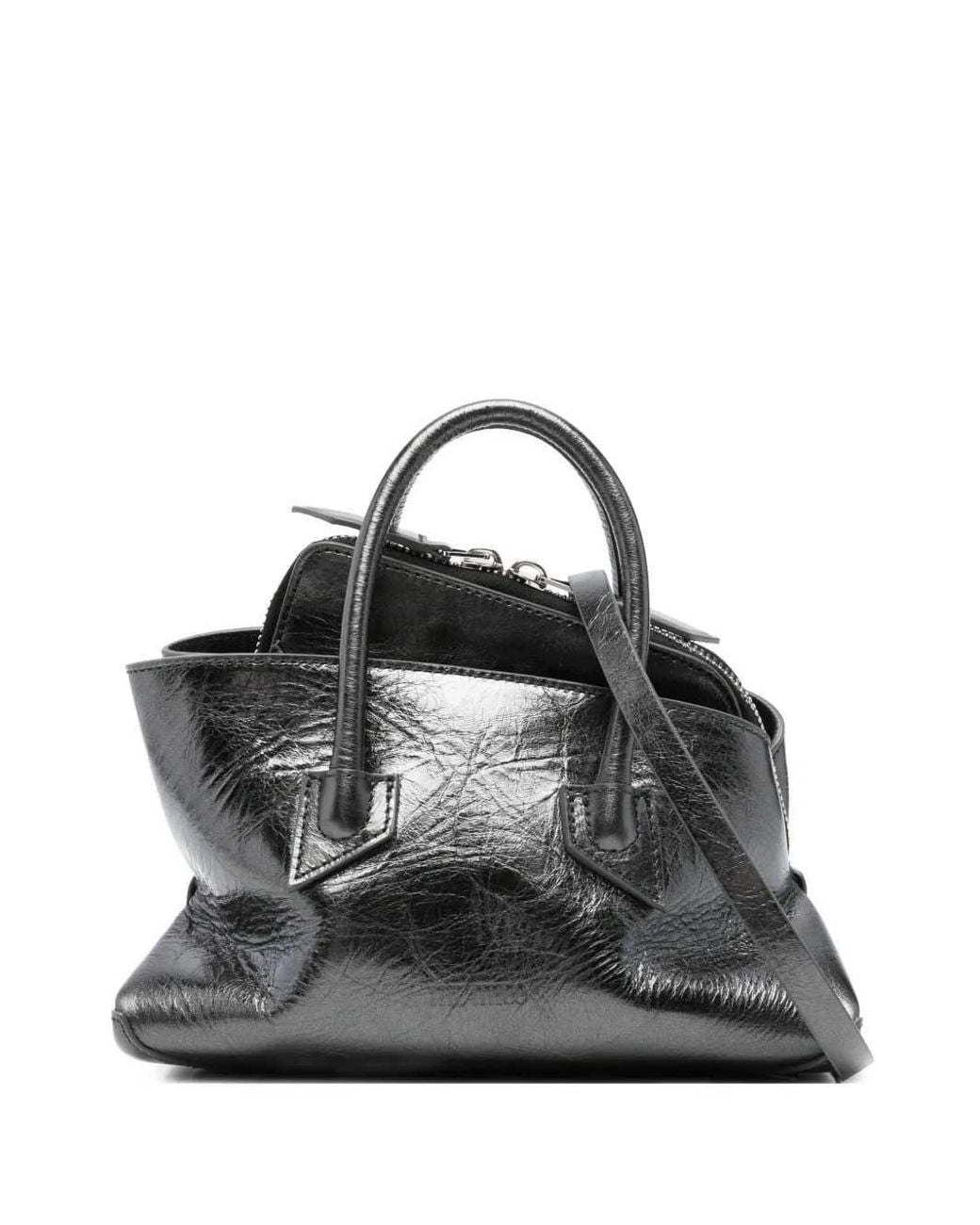 The Attico Black Leather Tote Bag