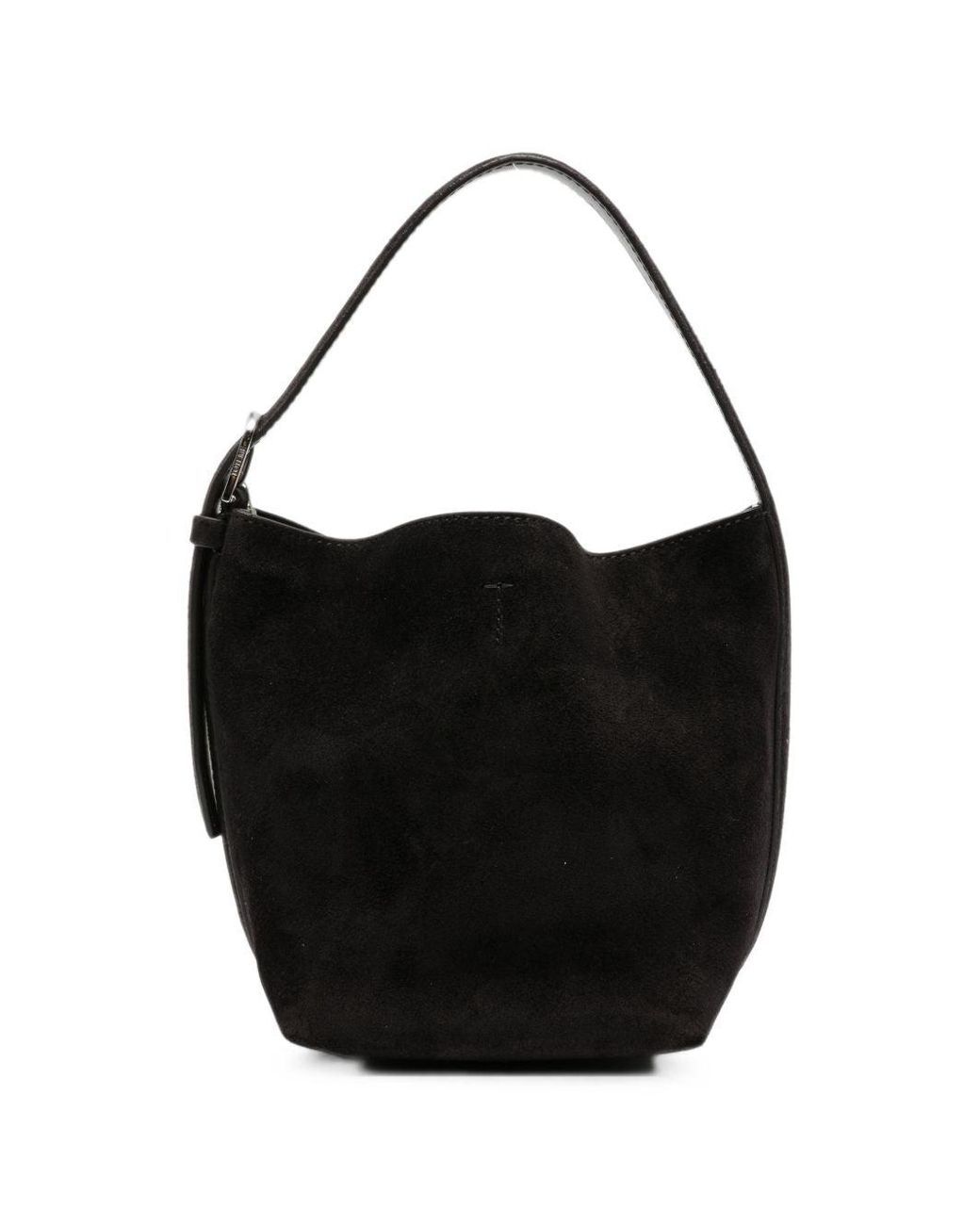 Totême Black Belted Petite Leather Tote Bag
