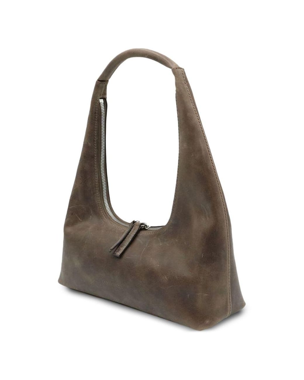 MARGE SHERWOOD Gray Leather Hobo Bag