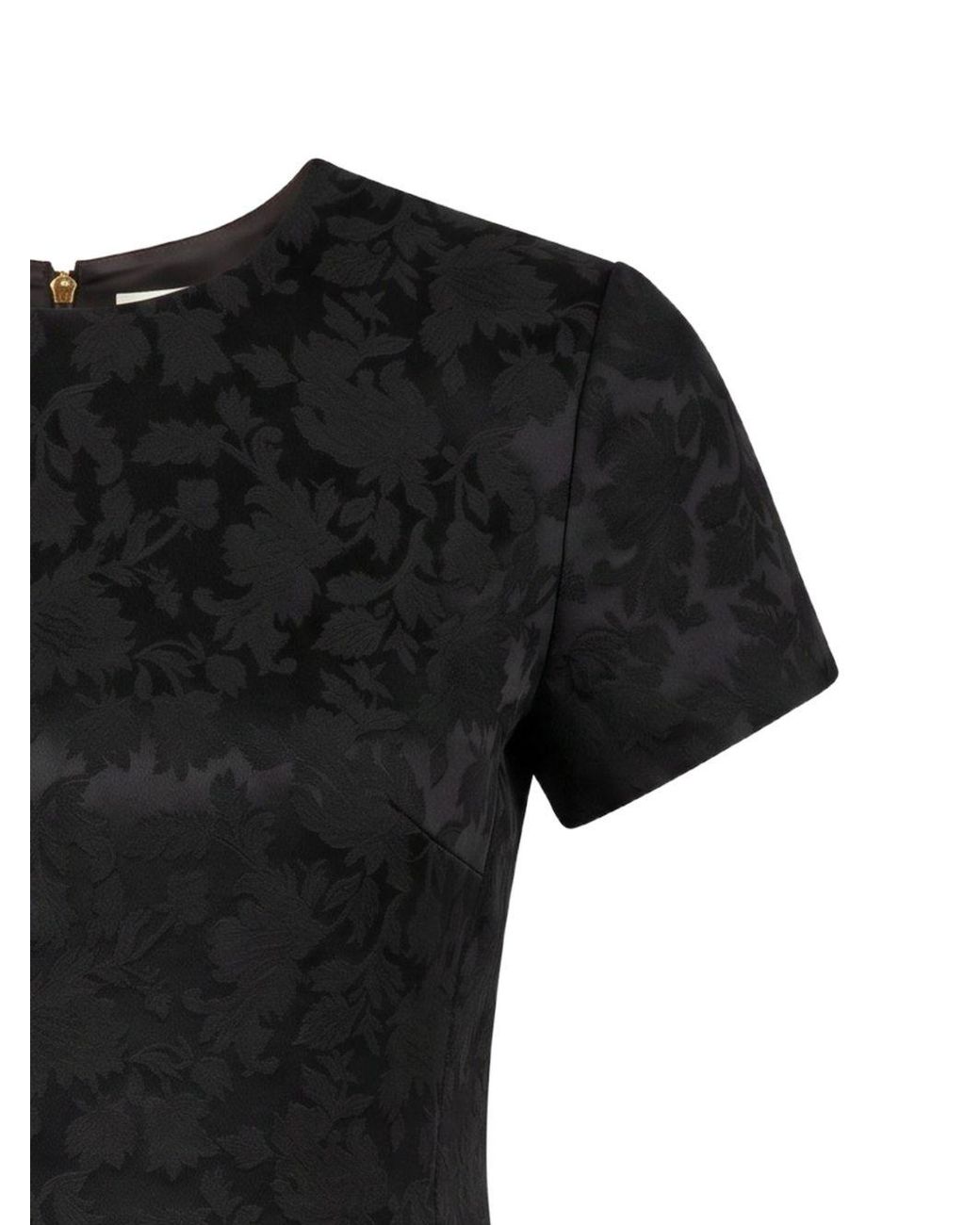 Saint Laurent Black Jacquard Mini Dress