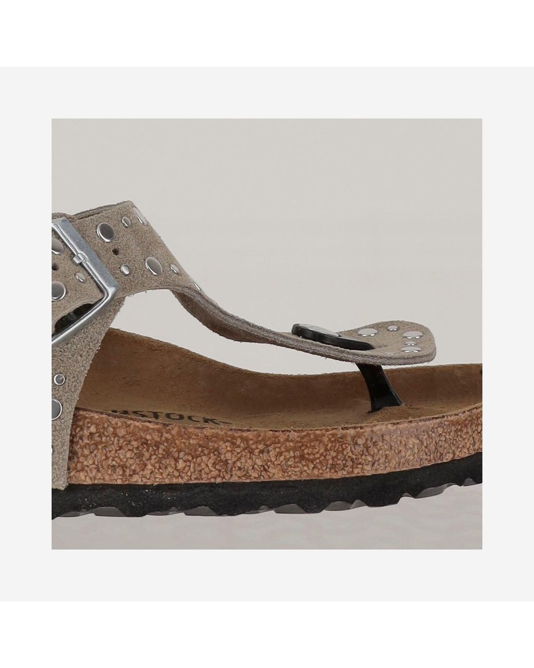 Birkenstock Brown Gizeh Rivet Suede Leather Sandals