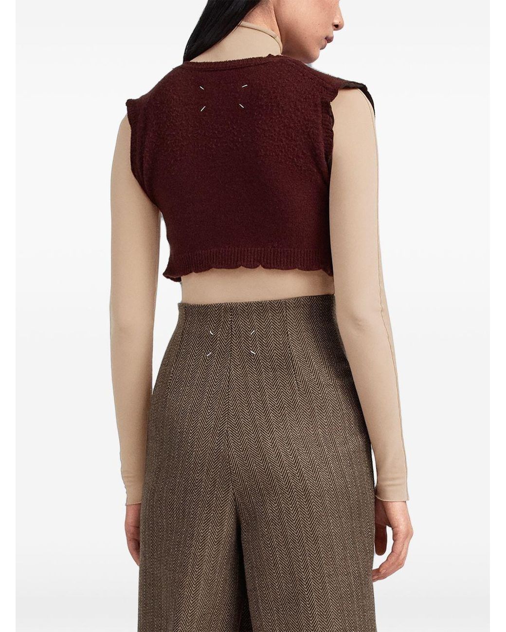 Maison Margiela Purple Cotton Cropped Top