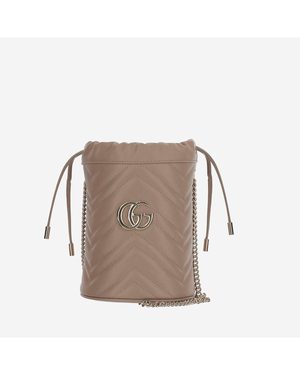Gucci Brown Mini Gg Marmont Bucket Bag