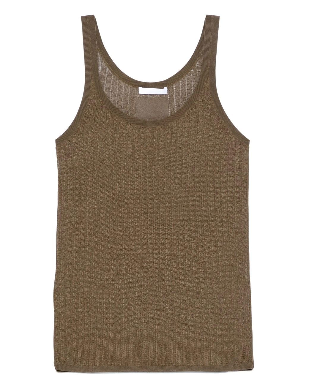 Helmut Lang Brown Pointelle Tank.Petit Clothing