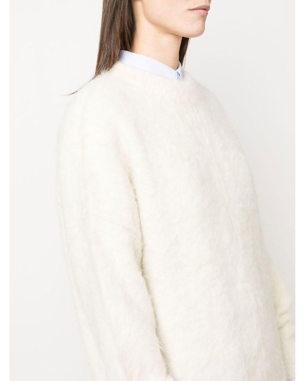 Rodebjer White Pullover Mit Rundem Ausschnitt