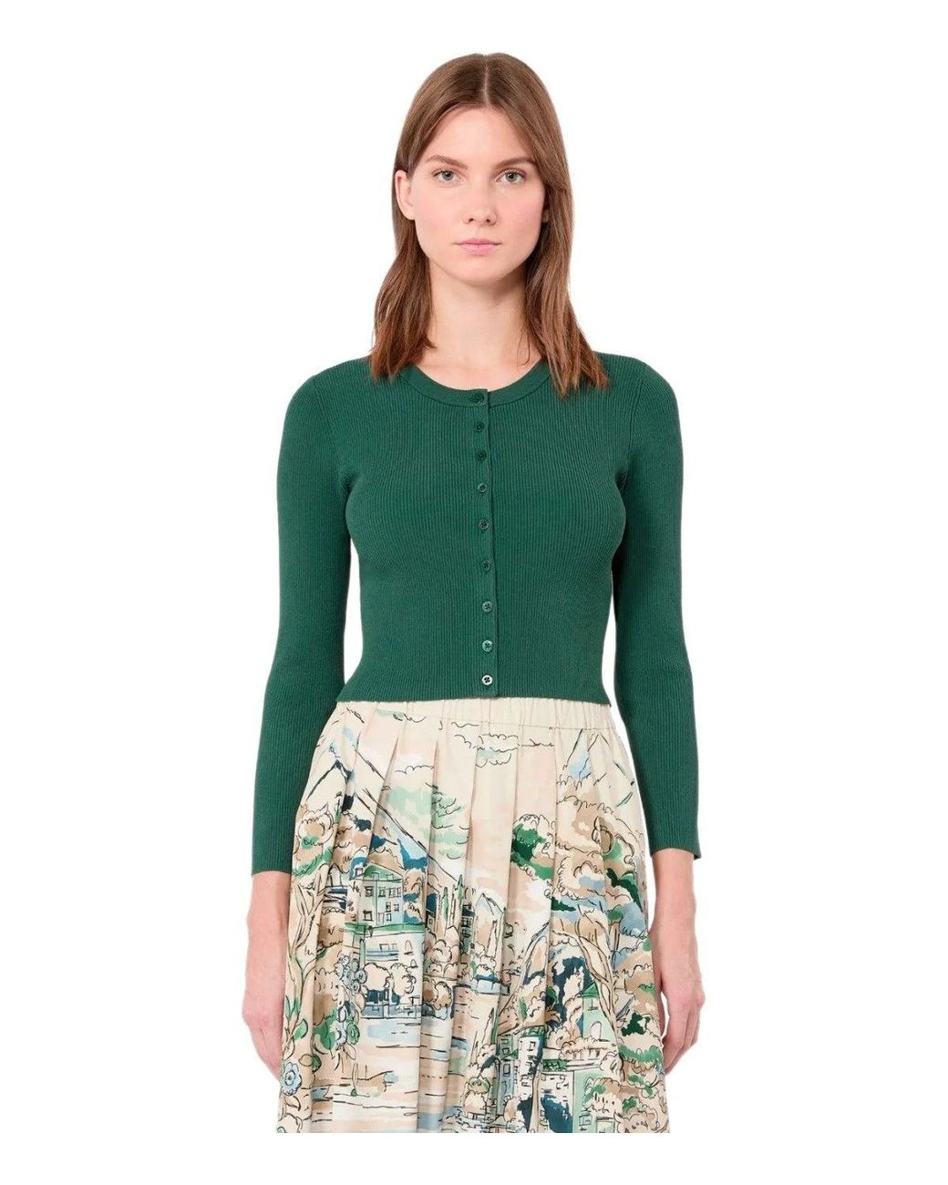 Weekend by Maxmara Green Tennis Cardigan